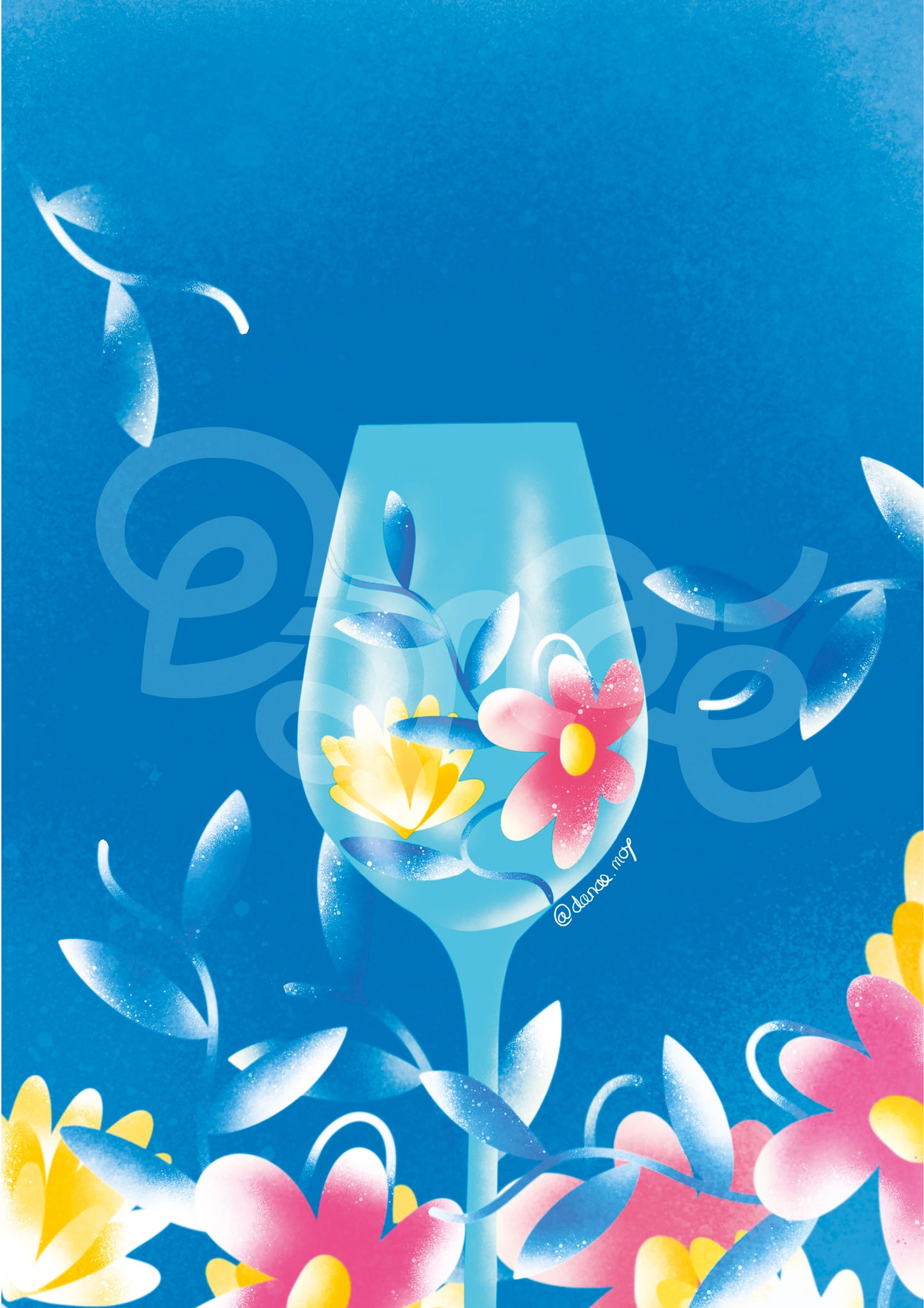 Carte Fleurs en Verre
