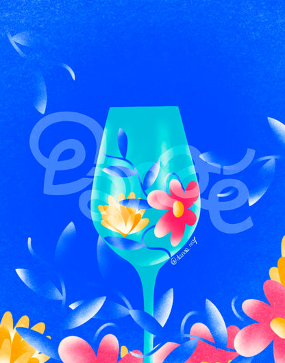 Carte Fleurs en Verre