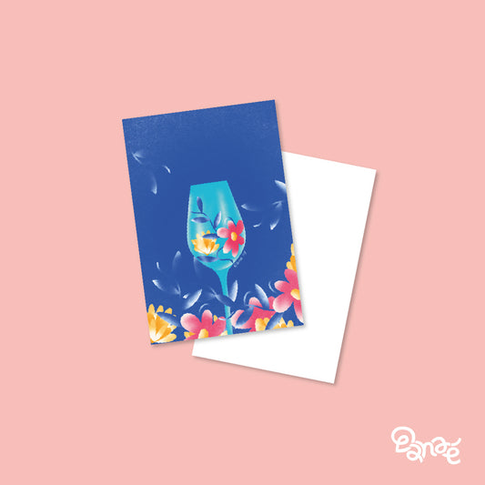 Carte Fleurs en Verre